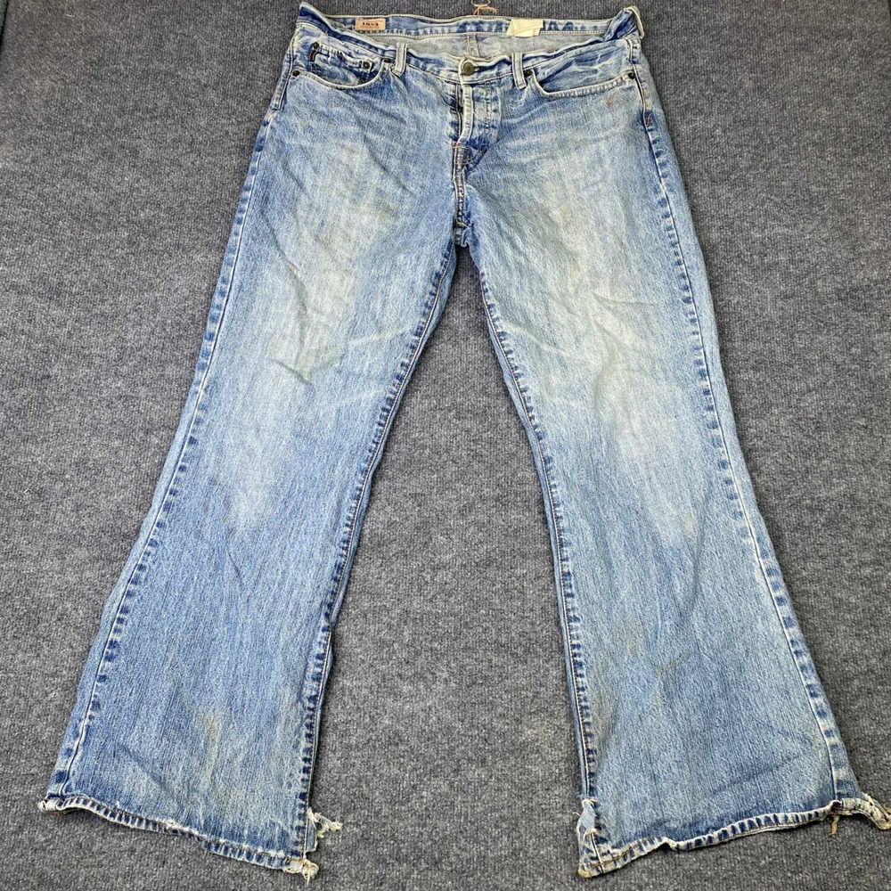 VTG Abercrombie & Fitch 1892 Premium Denim Flare Jeans Button Fly 36x29 Y2k